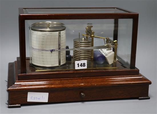 A mahogany cased barograph by Casella London